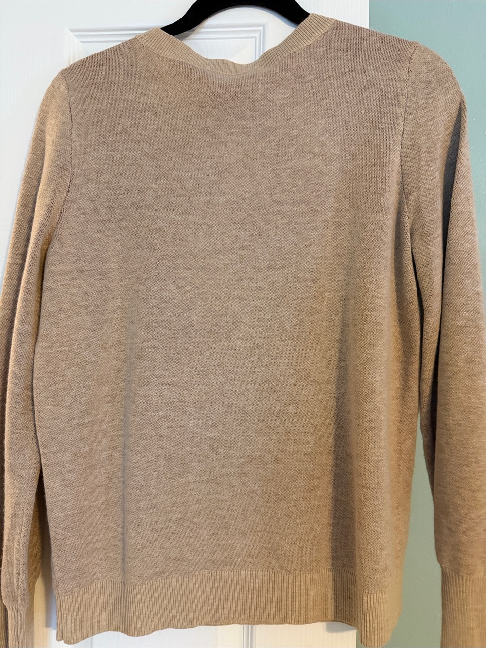 LOFT Beige Crewneck Sweater with Multicolor Leaf Heart - Picture 4 of 4